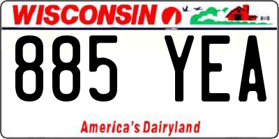 WI license plate 885YEA