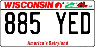 WI license plate 885YED