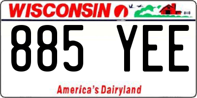 WI license plate 885YEE