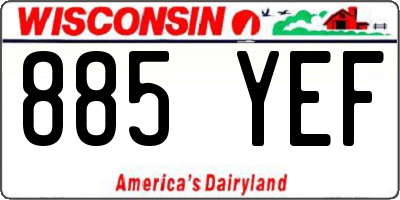 WI license plate 885YEF