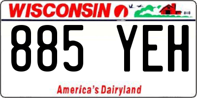 WI license plate 885YEH