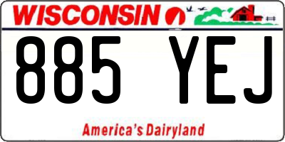 WI license plate 885YEJ