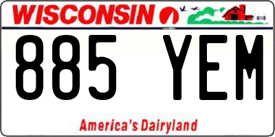 WI license plate 885YEM