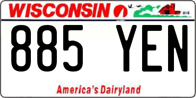 WI license plate 885YEN