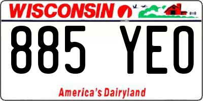 WI license plate 885YEO