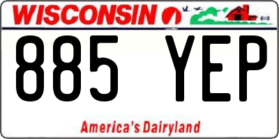 WI license plate 885YEP
