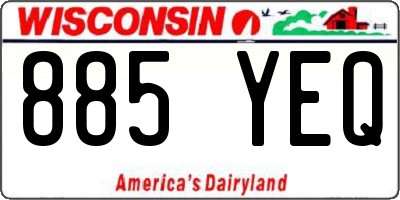 WI license plate 885YEQ
