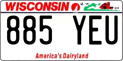 WI license plate 885YEU