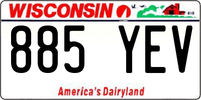 WI license plate 885YEV