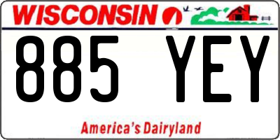 WI license plate 885YEY