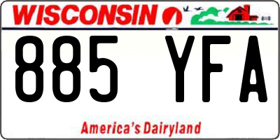 WI license plate 885YFA