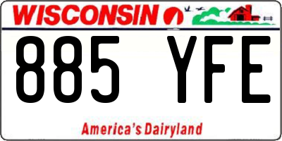 WI license plate 885YFE