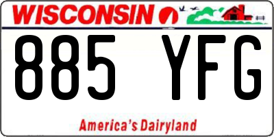 WI license plate 885YFG