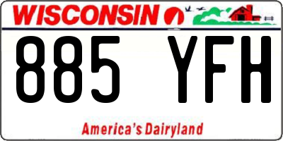WI license plate 885YFH
