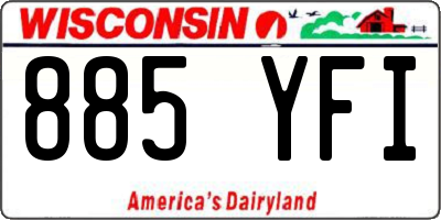 WI license plate 885YFI