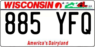 WI license plate 885YFQ