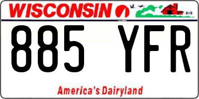 WI license plate 885YFR