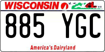 WI license plate 885YGC