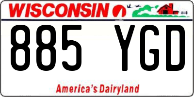 WI license plate 885YGD