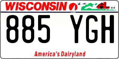 WI license plate 885YGH