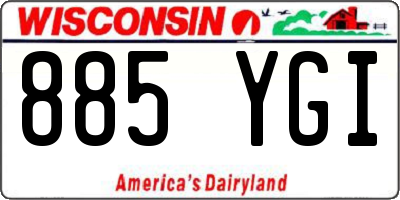 WI license plate 885YGI