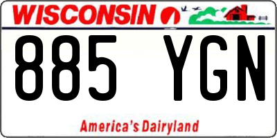 WI license plate 885YGN