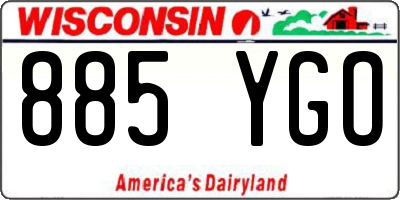 WI license plate 885YGO