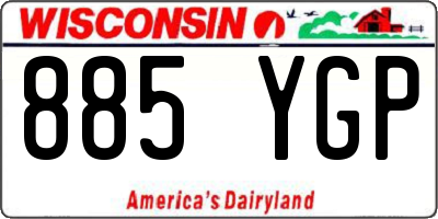 WI license plate 885YGP