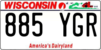 WI license plate 885YGR