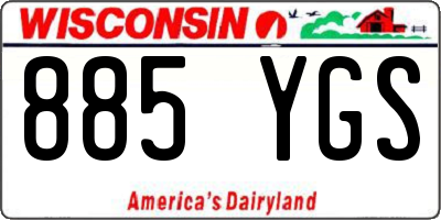 WI license plate 885YGS