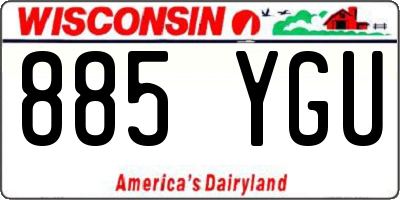 WI license plate 885YGU