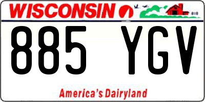 WI license plate 885YGV