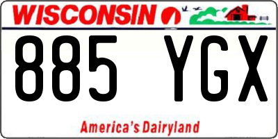 WI license plate 885YGX