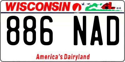 WI license plate 886NAD