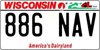 WI license plate 886NAV