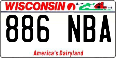 WI license plate 886NBA