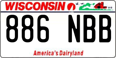 WI license plate 886NBB