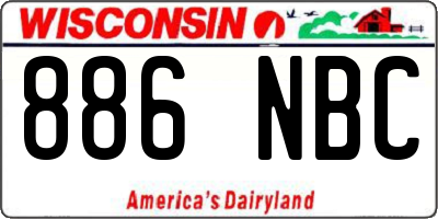 WI license plate 886NBC