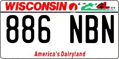 WI license plate 886NBN