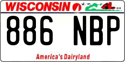 WI license plate 886NBP