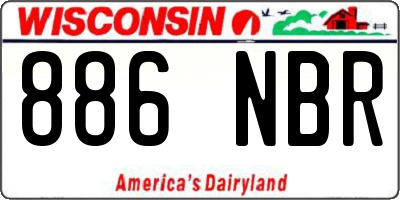 WI license plate 886NBR