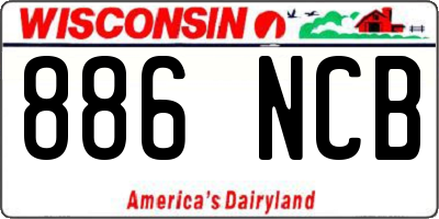 WI license plate 886NCB