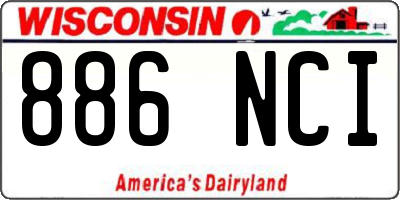 WI license plate 886NCI