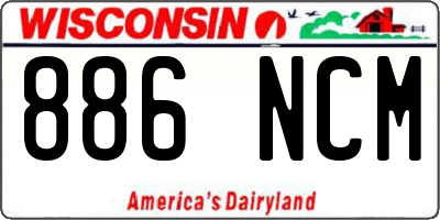 WI license plate 886NCM
