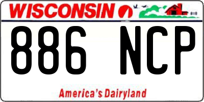 WI license plate 886NCP