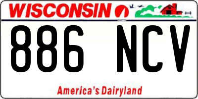 WI license plate 886NCV