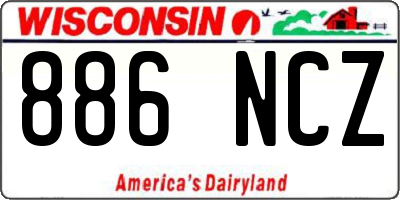 WI license plate 886NCZ