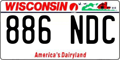 WI license plate 886NDC