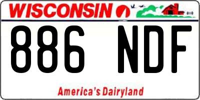 WI license plate 886NDF