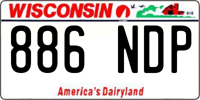 WI license plate 886NDP